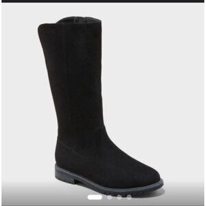 Cat and Jack Girls Tall Faux Suede side zipper  boots size 1 NWT